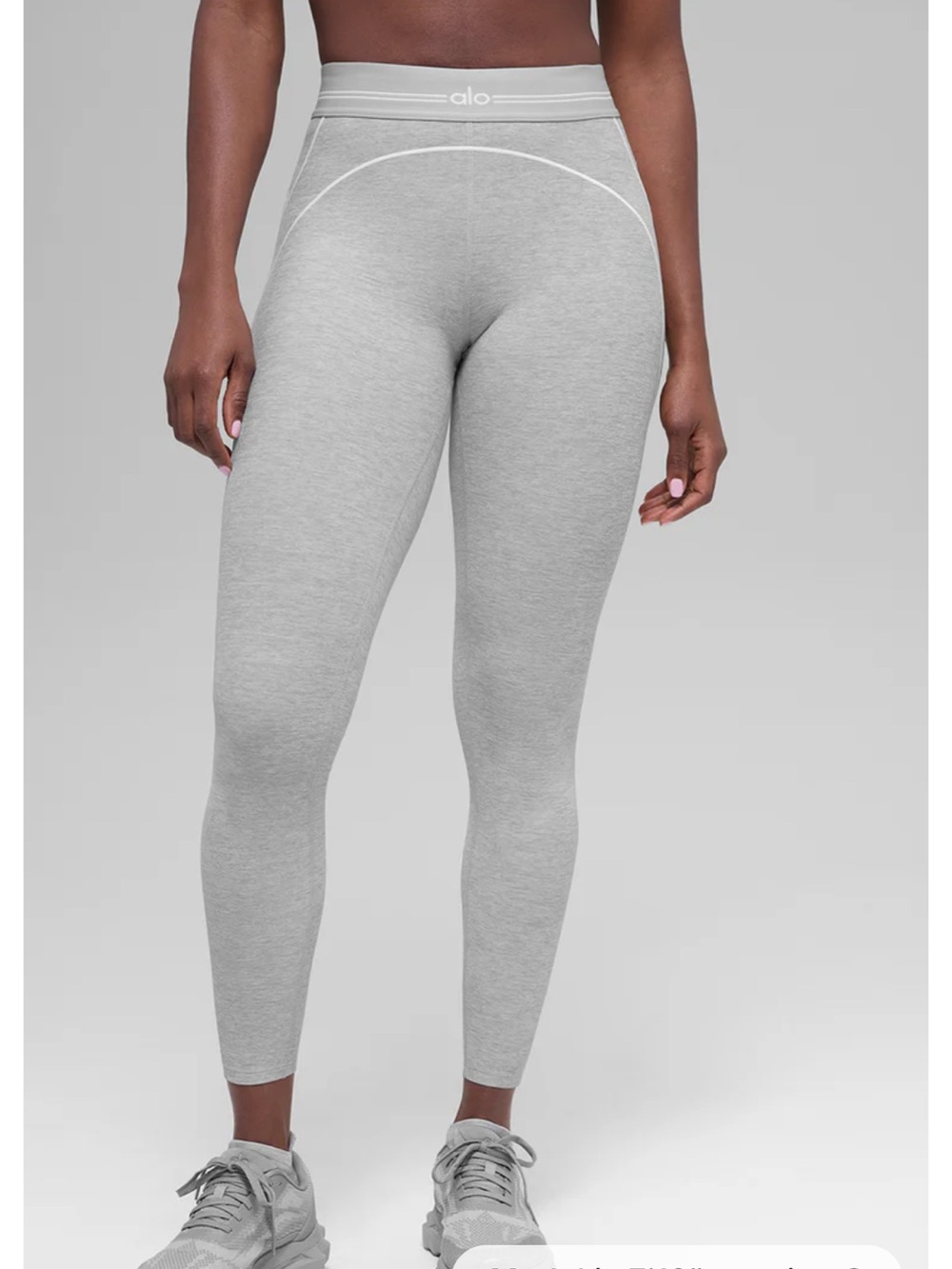 Alo Yoga Alosoft Heart Throb 7/8 High Waist Legging Light Grey Small